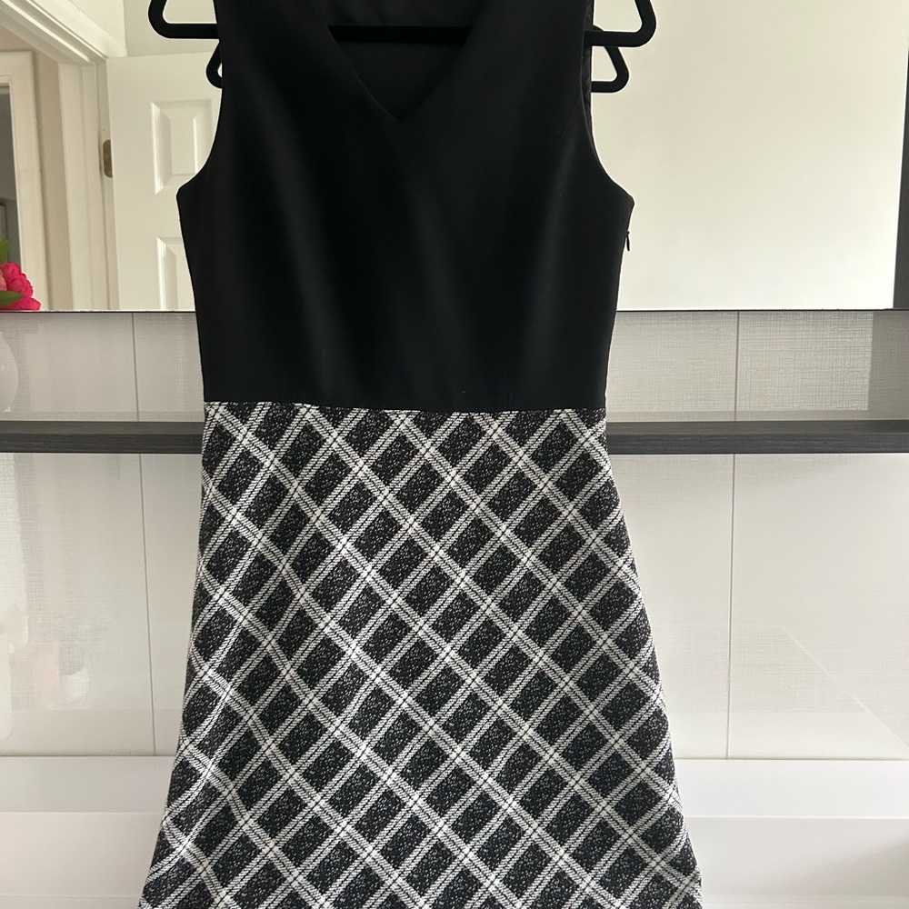 Theory Black and White Checkered Mini Dress - Picture 3 of 11